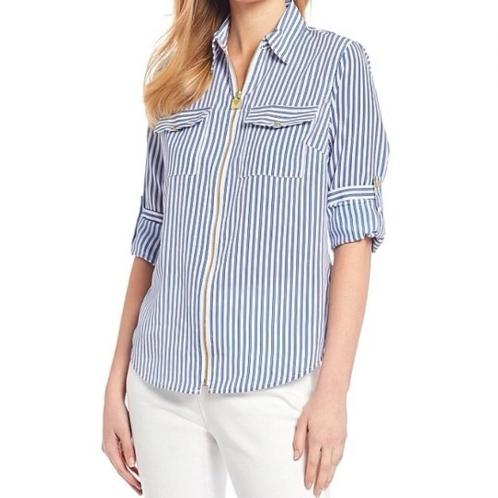 MICHAEL KORS zipper front shirt